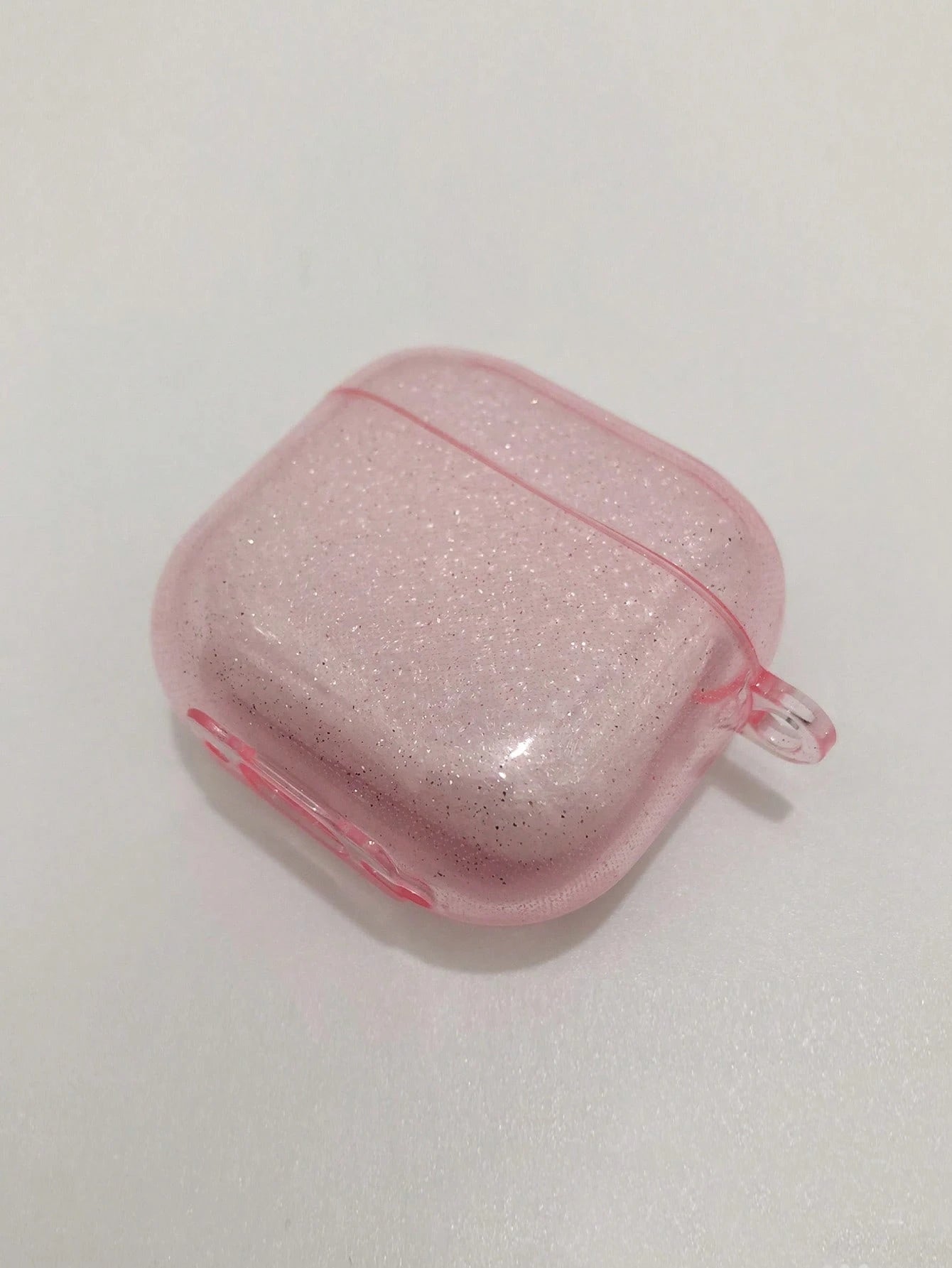 Pink Glitter Earphone Case Compatible With AirPod 4 Pro 3, 3, 2/1, Transparent Bluetooth Earphone Protective Case, Soft Earphone Cover With Stand