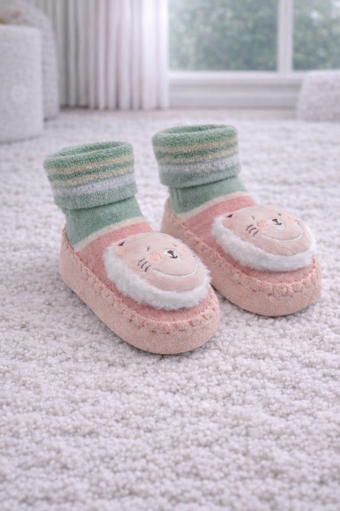 Pink Kitty- Baby Sock Shoes for Infants Babies - 6 to 18 Months