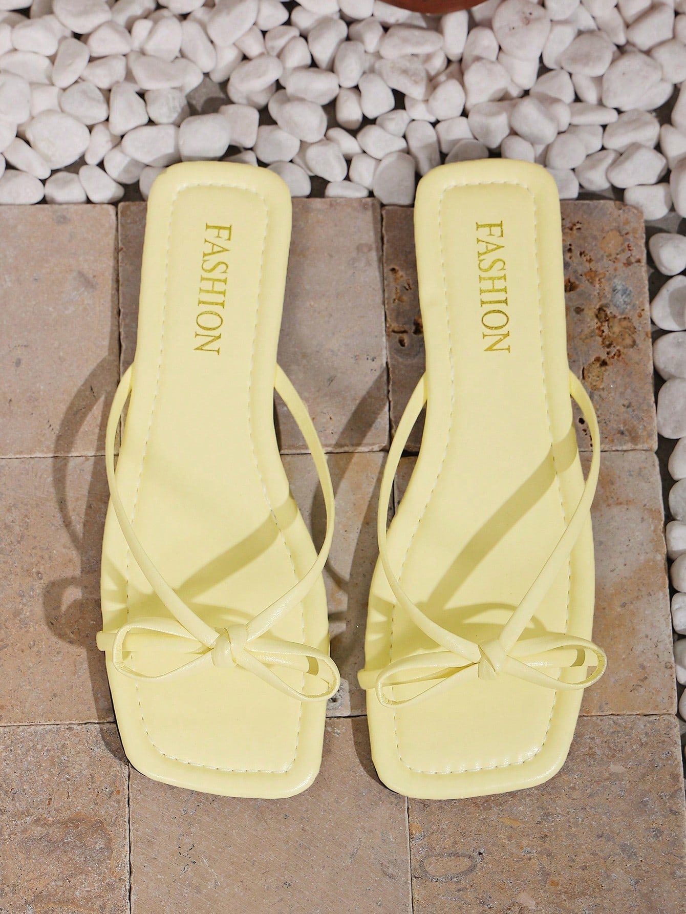 planare New Fashion Summer Casual Vacation Style Slip-On Sandals With Striped Bowknot, Casual Flat Slippers, Holiday Essential, Summer Shoes, Beach Shoes