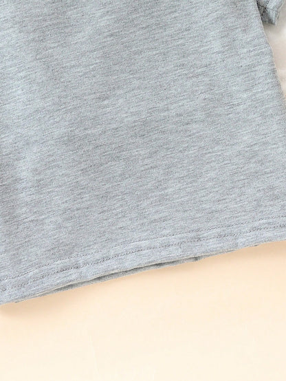 Playful Pals 5pcs Baby Boy Spring And Summer Simple And Comfortable White T-Shirt Five-Piece Set