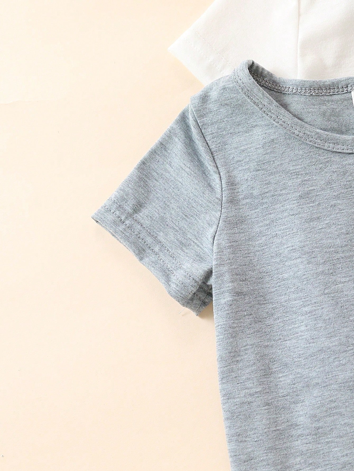 Playful Pals 5pcs Baby Boy Spring And Summer Simple And Comfortable White T-Shirt Five-Piece Set