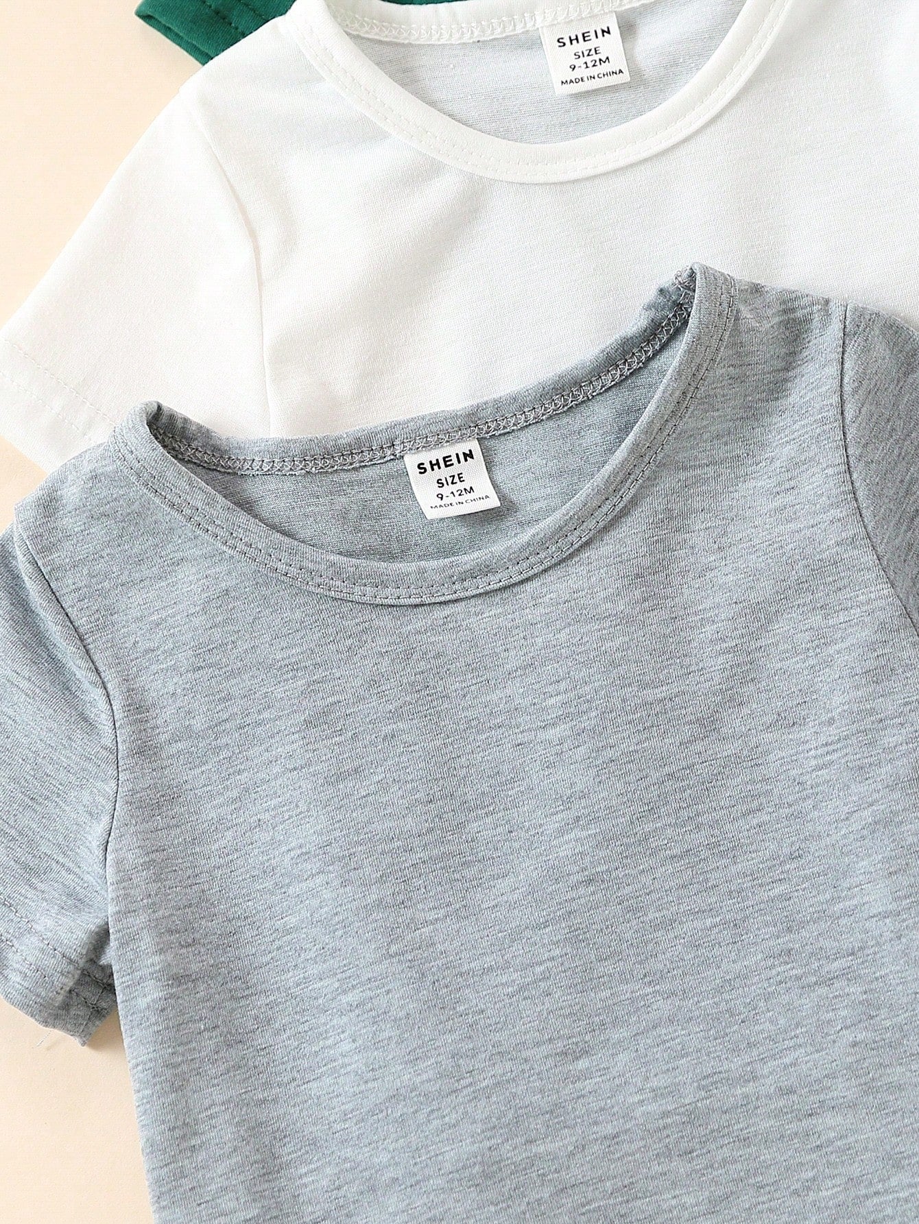 Playful Pals 5pcs Baby Boy Spring And Summer Simple And Comfortable White T-Shirt Five-Piece Set