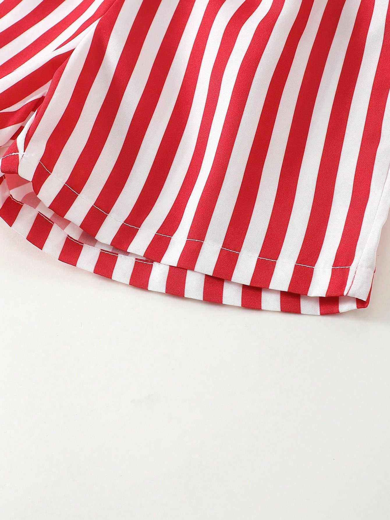 Playful Pals Baby Boy Red And White Stripe Swim Trunks,Toddler Waist Tie Casual Summer Beach Shorts,Infant Vacation Striped Bottoms For 1 Year Old