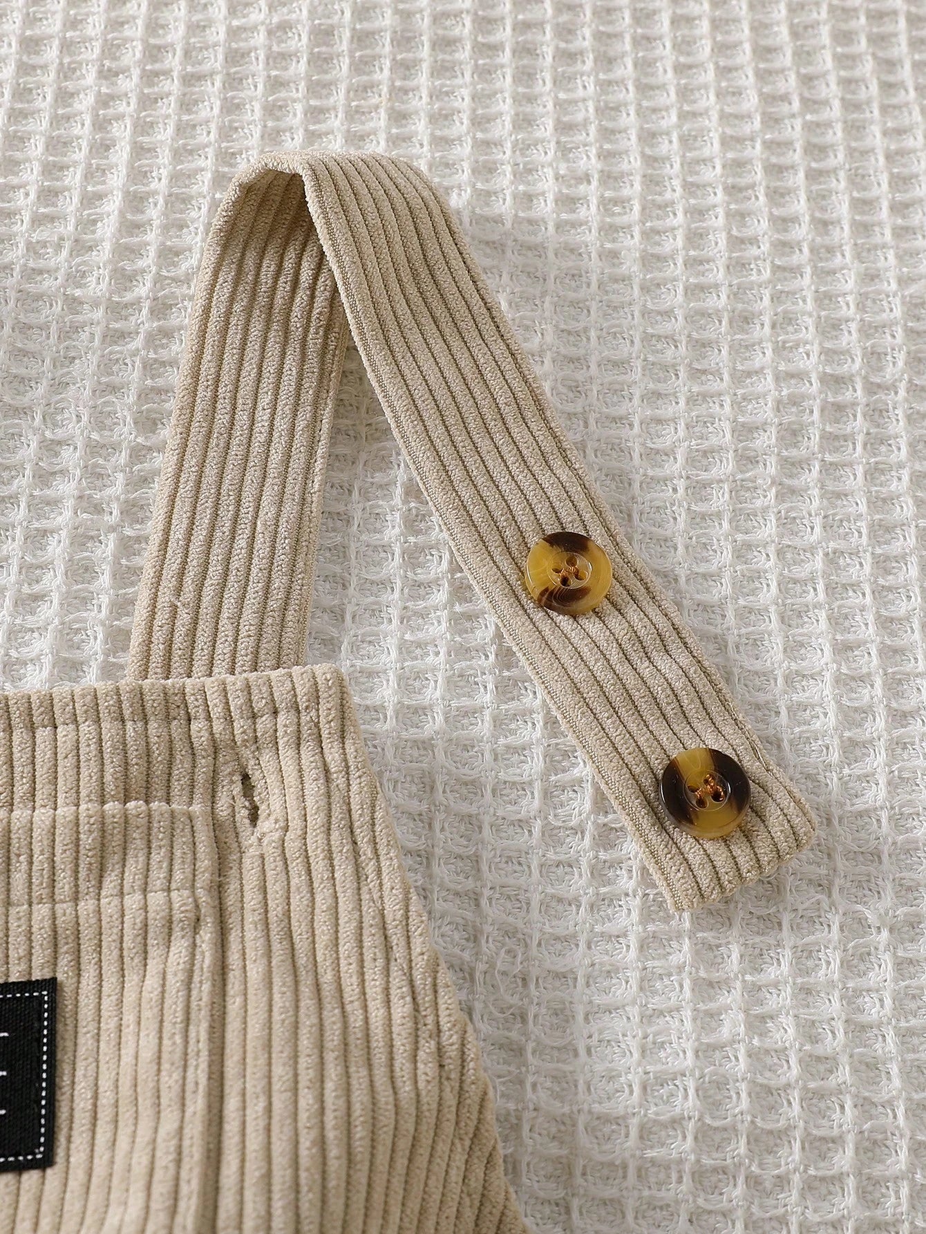 Playful Pals Baby Boys 0-3 Years Old Khaki Letter Embroidered Corduroy Jumpsuit, Suitable For Outings, Casual, Birthday Party Matching Family Autumn