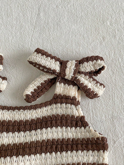 Playful Pals Babygirl Holiday Outfits Christmas Casual Outfits Red Halter Top And Shorts Summer Two Pieces Suit! Made Of Knitted Jacquard Fabric, The Unique Jacquard Design Increases The Artistic Sens
