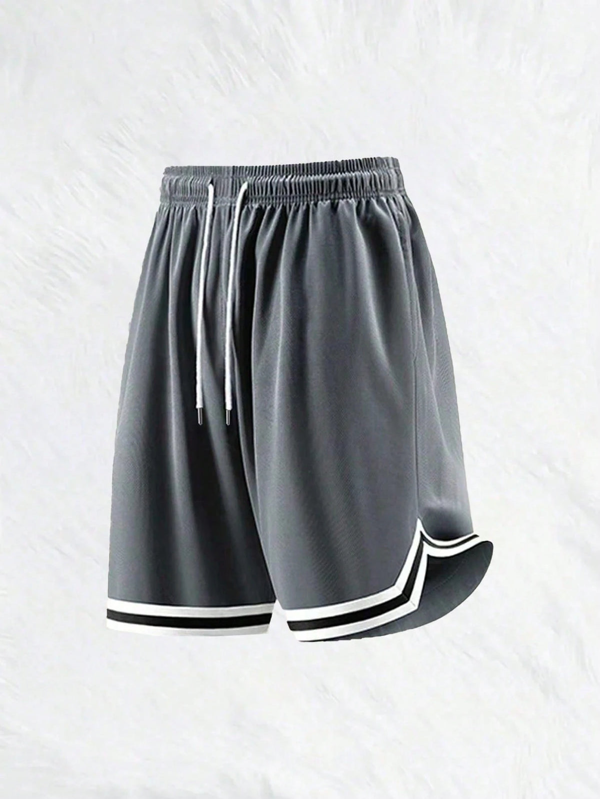 Plus Size Men's Lightweight Casual Sports Shorts, Breathable Mesh Elastic Basketball Fitness Shorts
