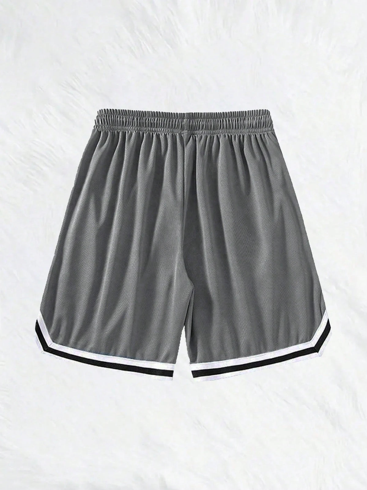 Plus Size Men's Lightweight Casual Sports Shorts, Breathable Mesh Elastic Basketball Fitness Shorts