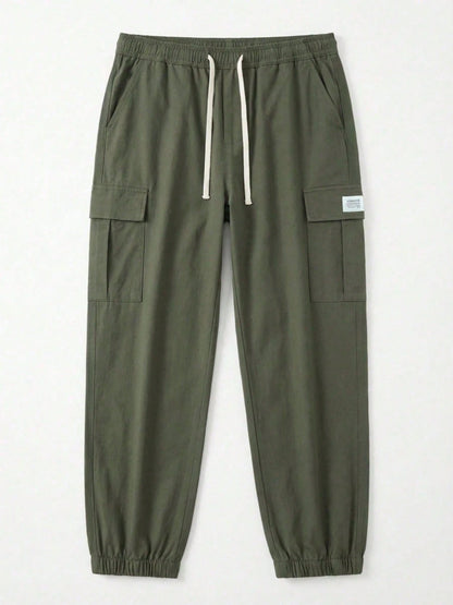 Plus Size Men's Sweatpants, Large Pocket Cargo Pants, Suitable For Running, Sports, Fitness, Shopping, And Dating, Daily Wear, Valentine's Day Gift