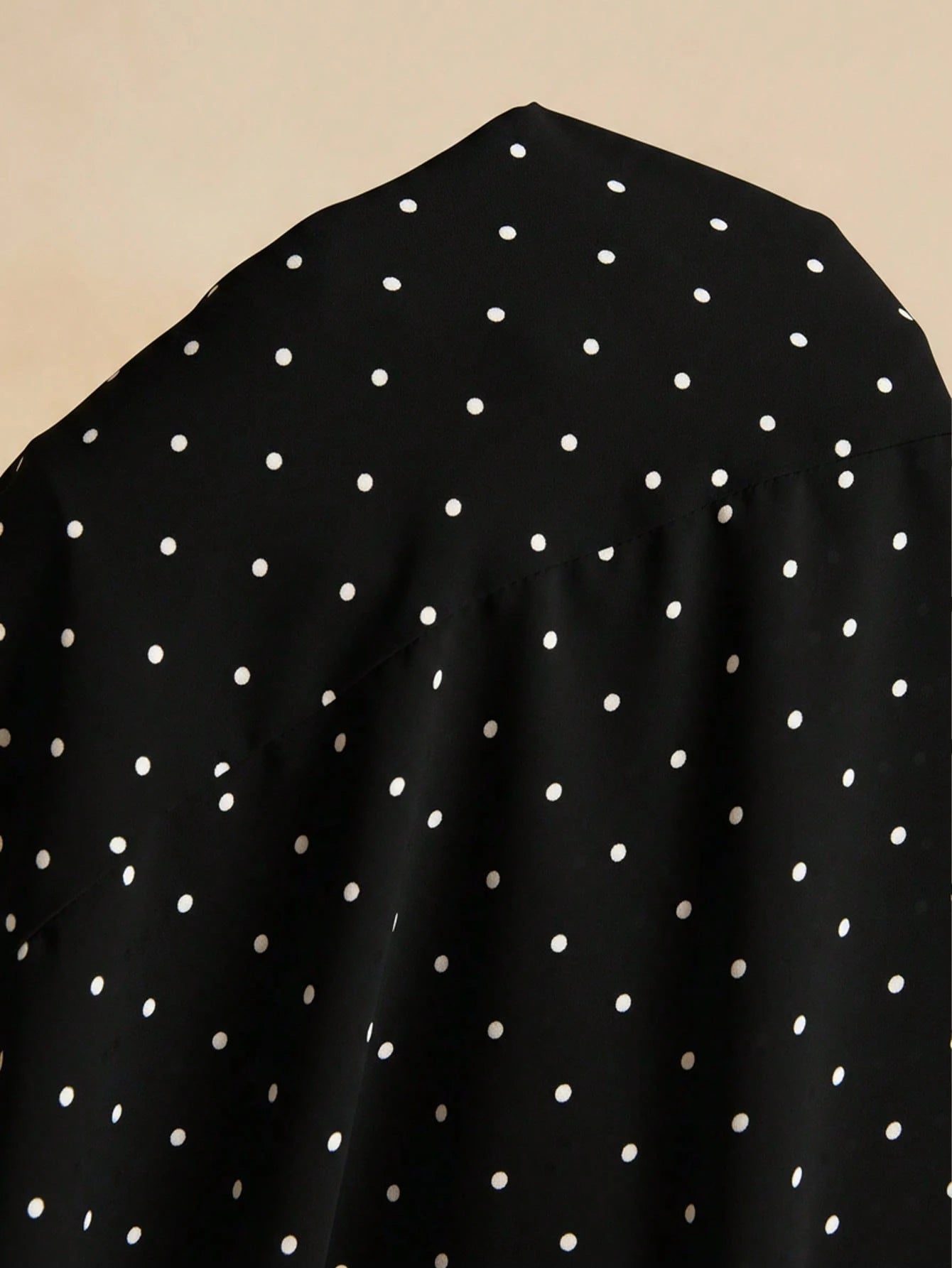 Poéselle Women's V-Neck Lace Patchwork Long Sleeve Polka Dot Waist Shirt, Western Tops Women, Polkadot Top, Black Western Top
