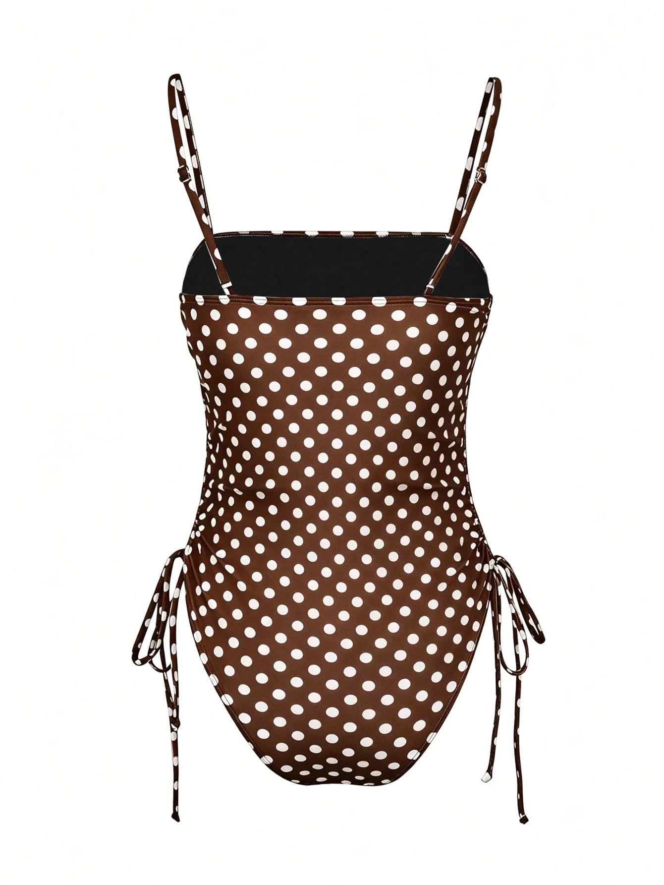 Polka Dot Monokini High Cut Swimwear Retro Swimsuit Ruched Top Side Ties Tropical Holiday Beach Outfit 2026 Women Summer Vacation Chic Strap