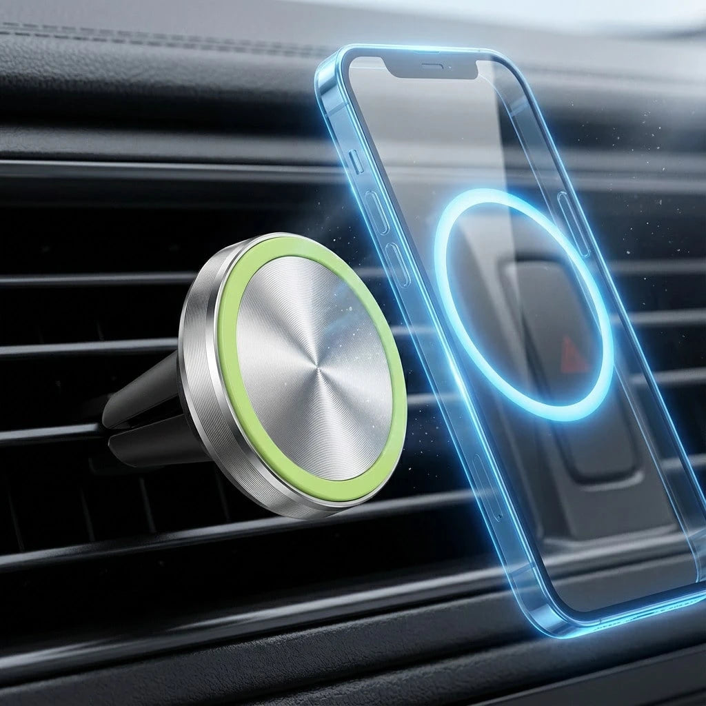 Portable Clip-On Magnetic Car Mount, Easily Attaches To Air Vents For Quick Use, Features Precise And Stable Magnetic Positioning For Easy Viewing Angle Adjustment. Very Practical And Convenient For D