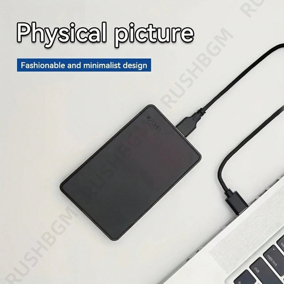 Portable External Hard Drive, 2TB Large Capacity Ultra-High Speed Data Transfer Portable Hard Drive, Suitable For USB 3.0 Compact Hard Drive, Portable And Shockproof, HDD External Hard Drive, Ultra-Lo