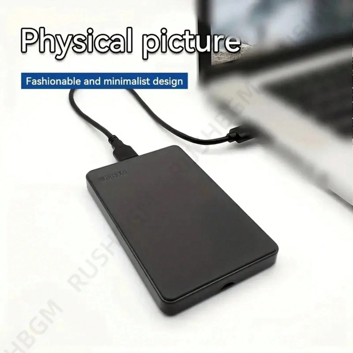 Portable External Hard Drive, 2TB Large Capacity Ultra-High Speed Data Transfer Portable Hard Drive, Suitable For USB 3.0 Compact Hard Drive, Portable And Shockproof, HDD External Hard Drive, Ultra-Lo
