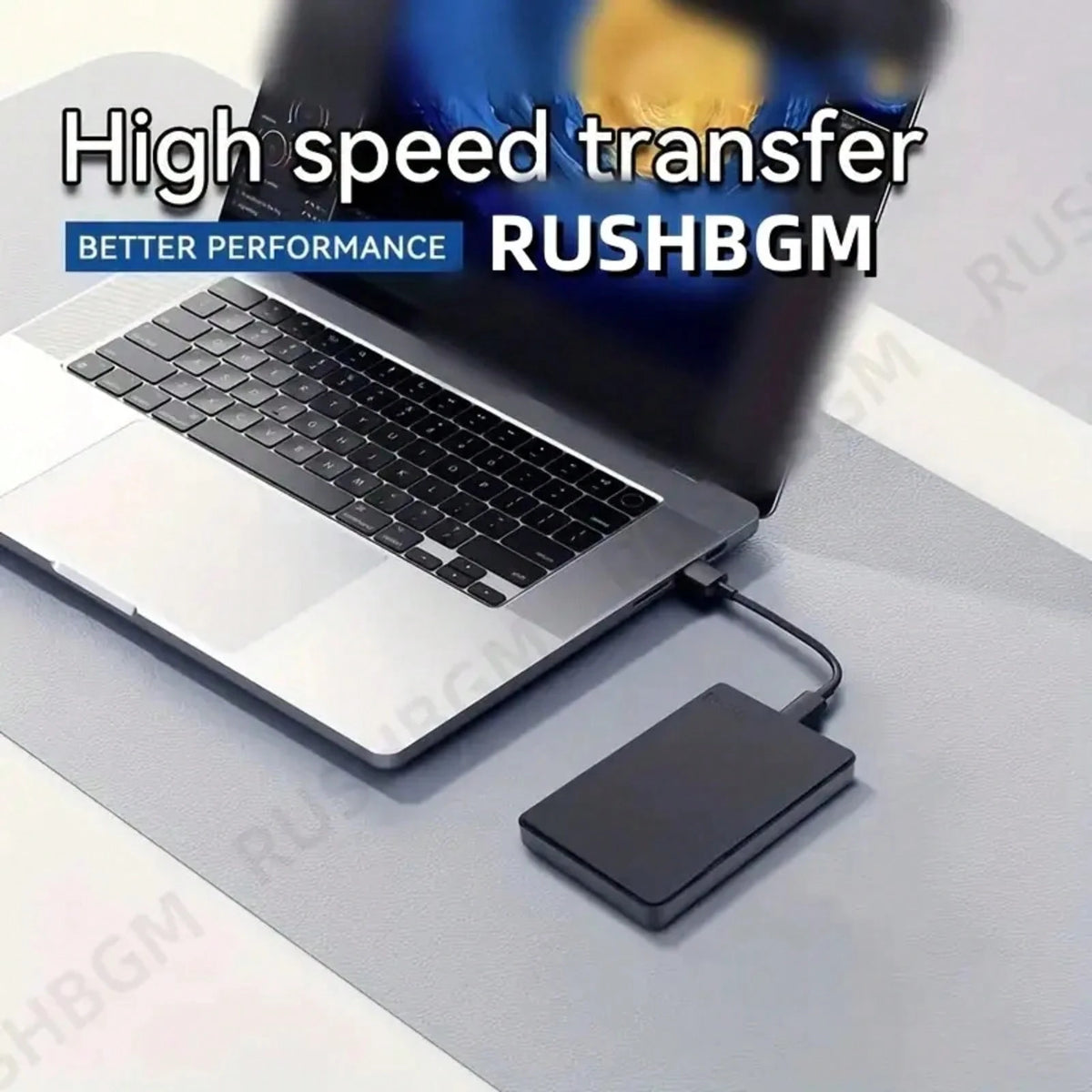 Portable External Hard Drive, 2TB Large Capacity Ultra-High Speed Data Transfer Portable Hard Drive, Suitable For USB 3.0 Compact Hard Drive, Portable And Shockproof, HDD External Hard Drive, Ultra-Lo