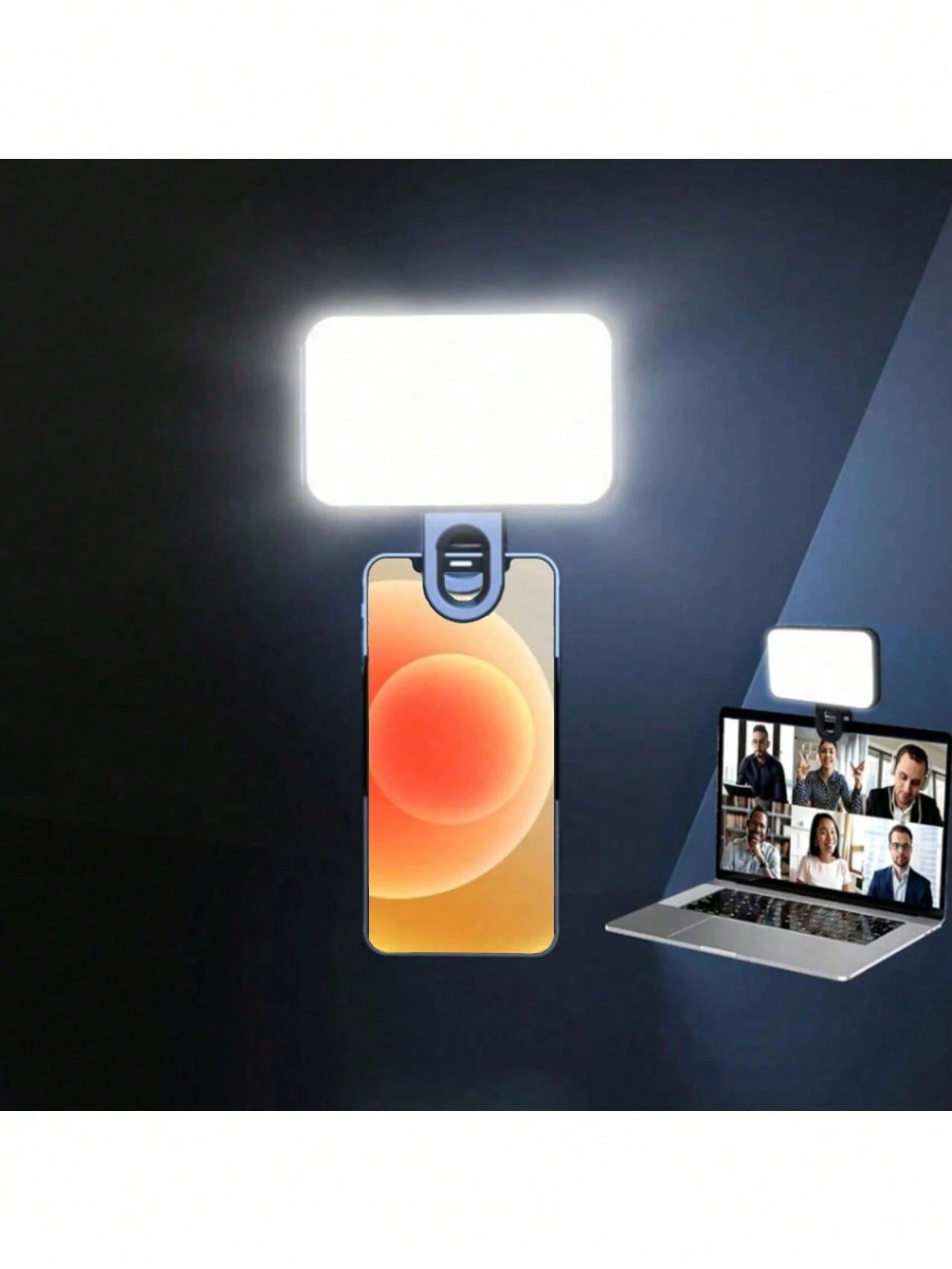 Portable Selfie Light Video Conference Lighting With Clip For Phone Camera, Clip On LED Light For Video Conference, Phone Light, Selfie Light, 3 Lighting Modes, Rechargeable, Portable, Suitable For La