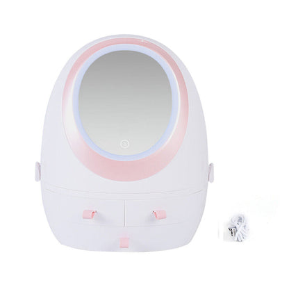 Portable Vanity LED Mirror Cosmetic Makeup Serum Organizer Caddy