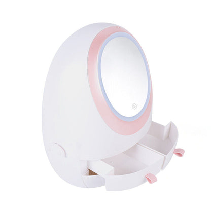 Portable Vanity LED Mirror Cosmetic Makeup Serum Organizer Caddy