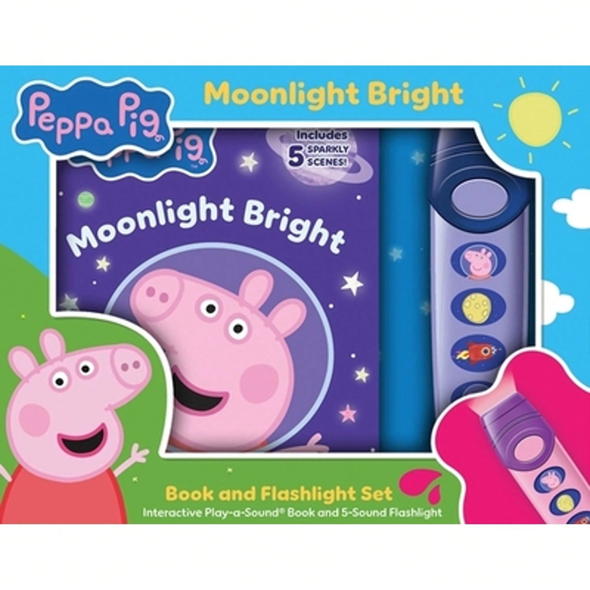 Pre-Owned Peppa Pig Moonlight Bright Book 5 Sound Flashlight Set (Paperback) By P I Kids