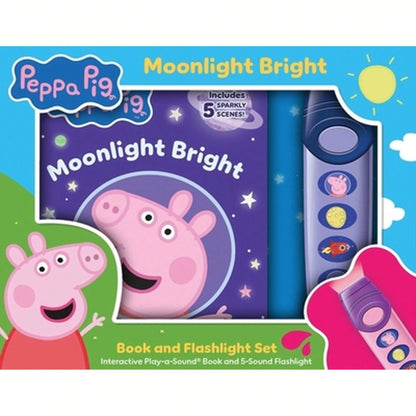 Pre-Owned Peppa Pig Moonlight Bright Book 5 Sound Flashlight Set (Paperback) By P I Kids