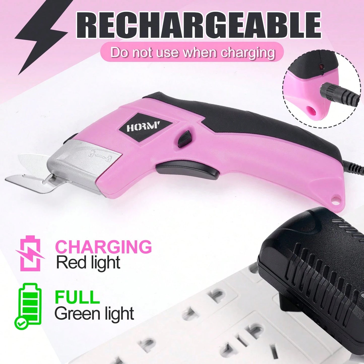 Precision Electric Fabric Scissors- USB Rechargeable, Multipurpose Handheld Cutter Suitable For Clothing, Cardboard, Carpet And Faux Leather Tools
