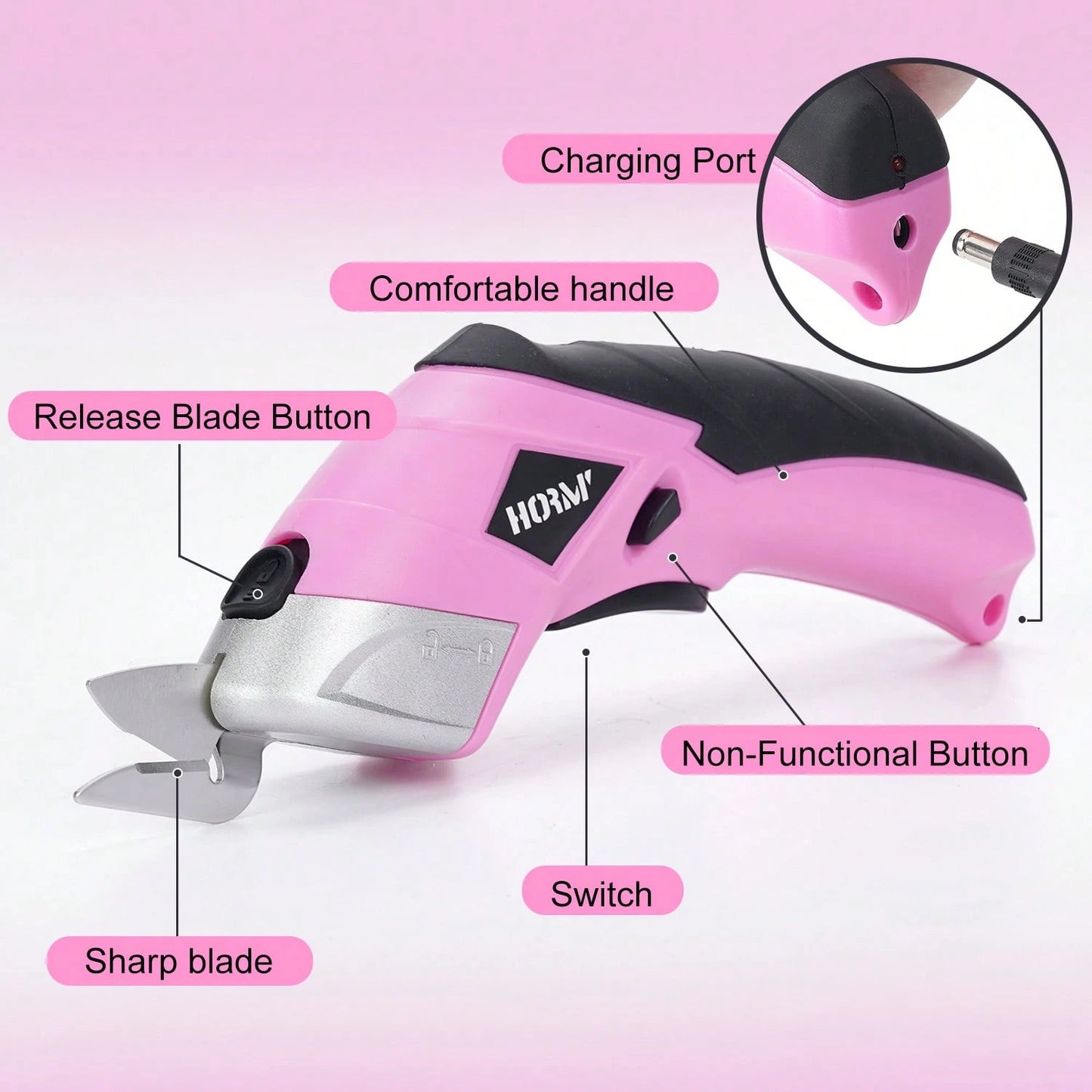Precision Electric Fabric Scissors- USB Rechargeable, Multipurpose Handheld Cutter Suitable For Clothing, Cardboard, Carpet And Faux Leather Tools