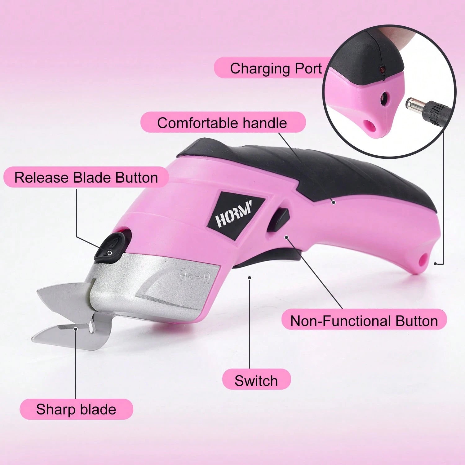 Precision Electric Fabric Scissors- USB Rechargeable, Multipurpose Handheld Cutter Suitable For Clothing, Cardboard, Carpet And Faux Leather Tools