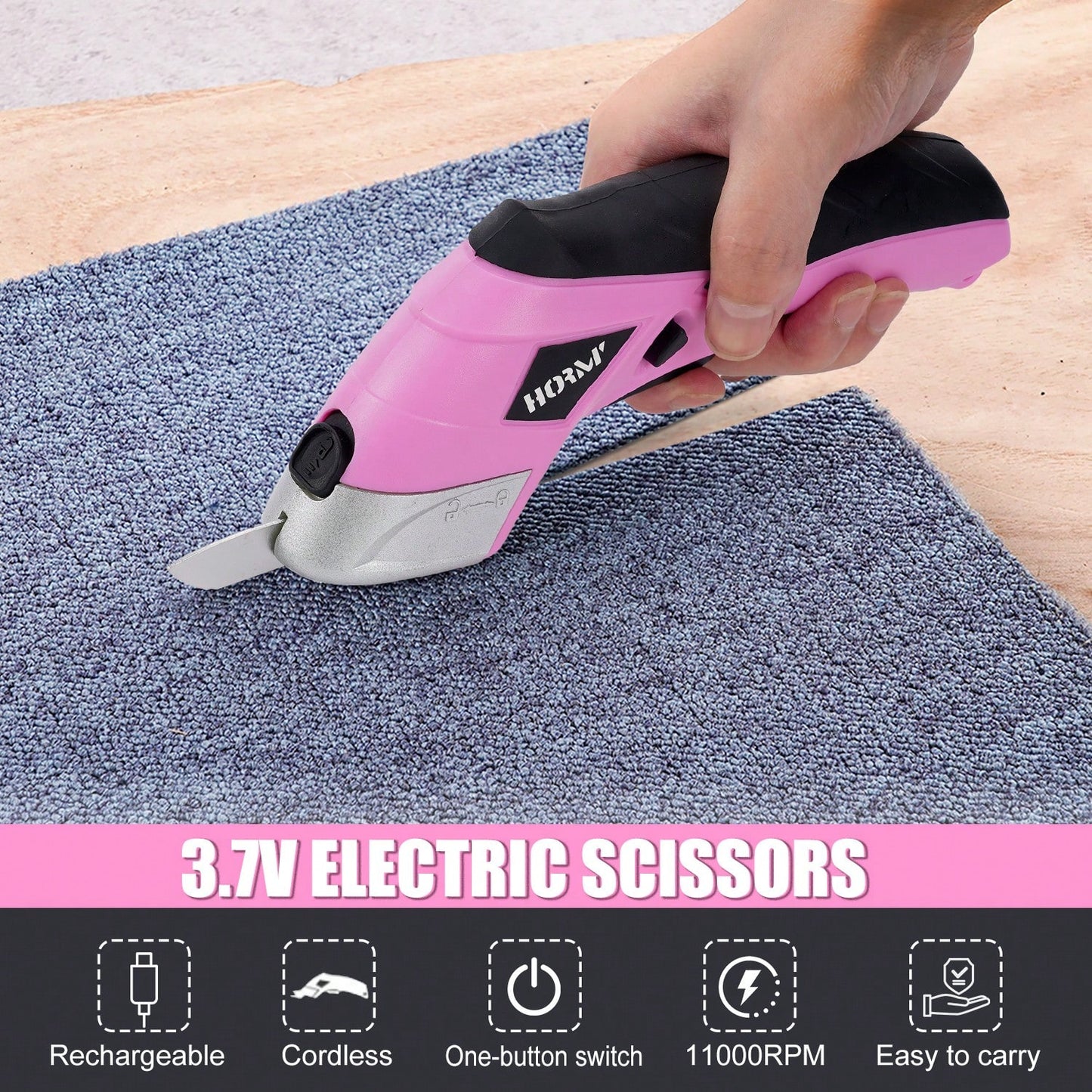 Precision Electric Fabric Scissors- USB Rechargeable, Multipurpose Handheld Cutter Suitable For Clothing, Cardboard, Carpet And Faux Leather Tools