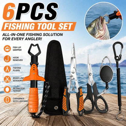 Premium Fishing Pliers & Gripper Set- Stainless Steel Hook Remover & Line Cutter With Razor-Sharp Edge- The Ultimate All-In-One Fishing Tool Kit