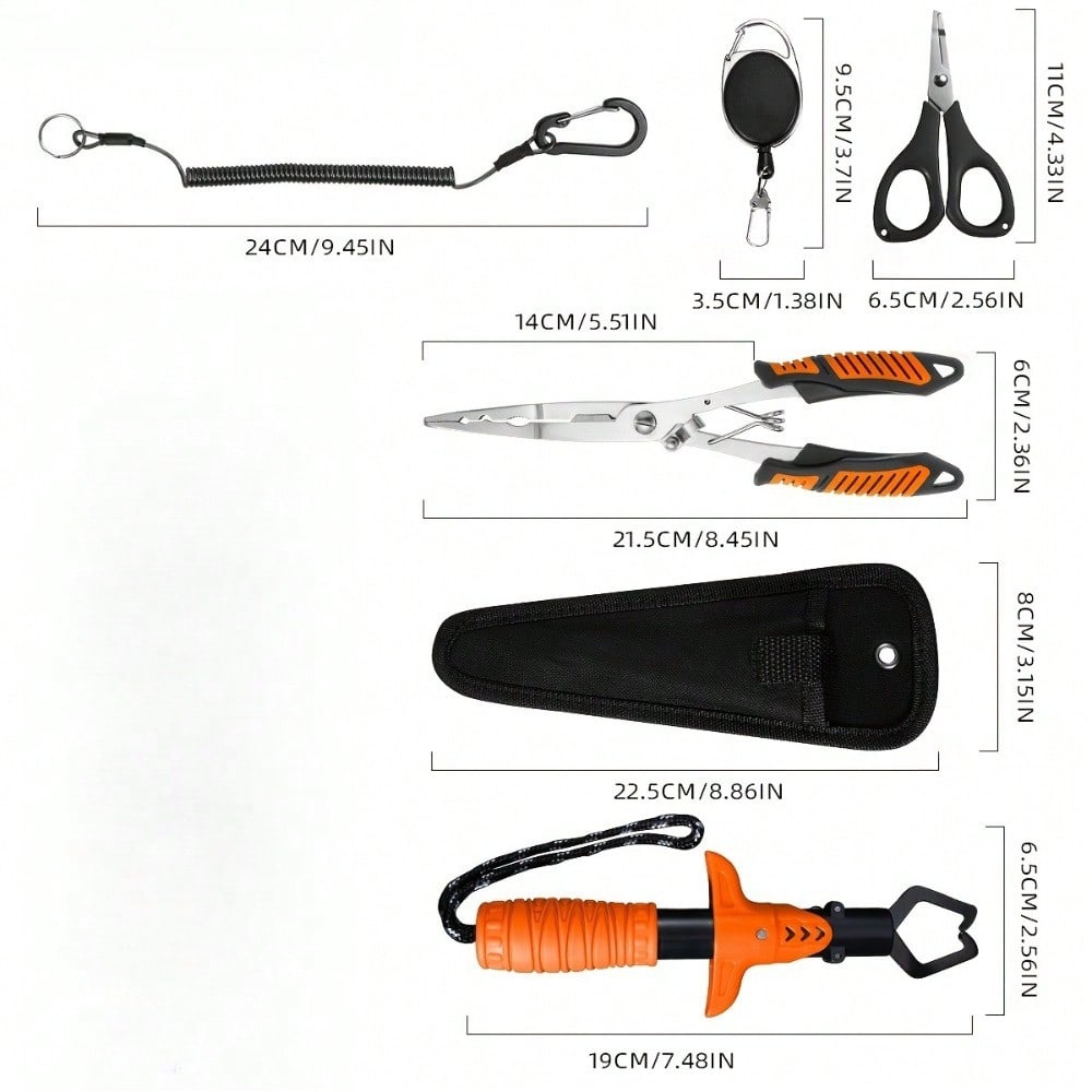 Premium Fishing Pliers & Gripper Set- Stainless Steel Hook Remover & Line Cutter With Razor-Sharp Edge- The Ultimate All-In-One Fishing Tool Kit
