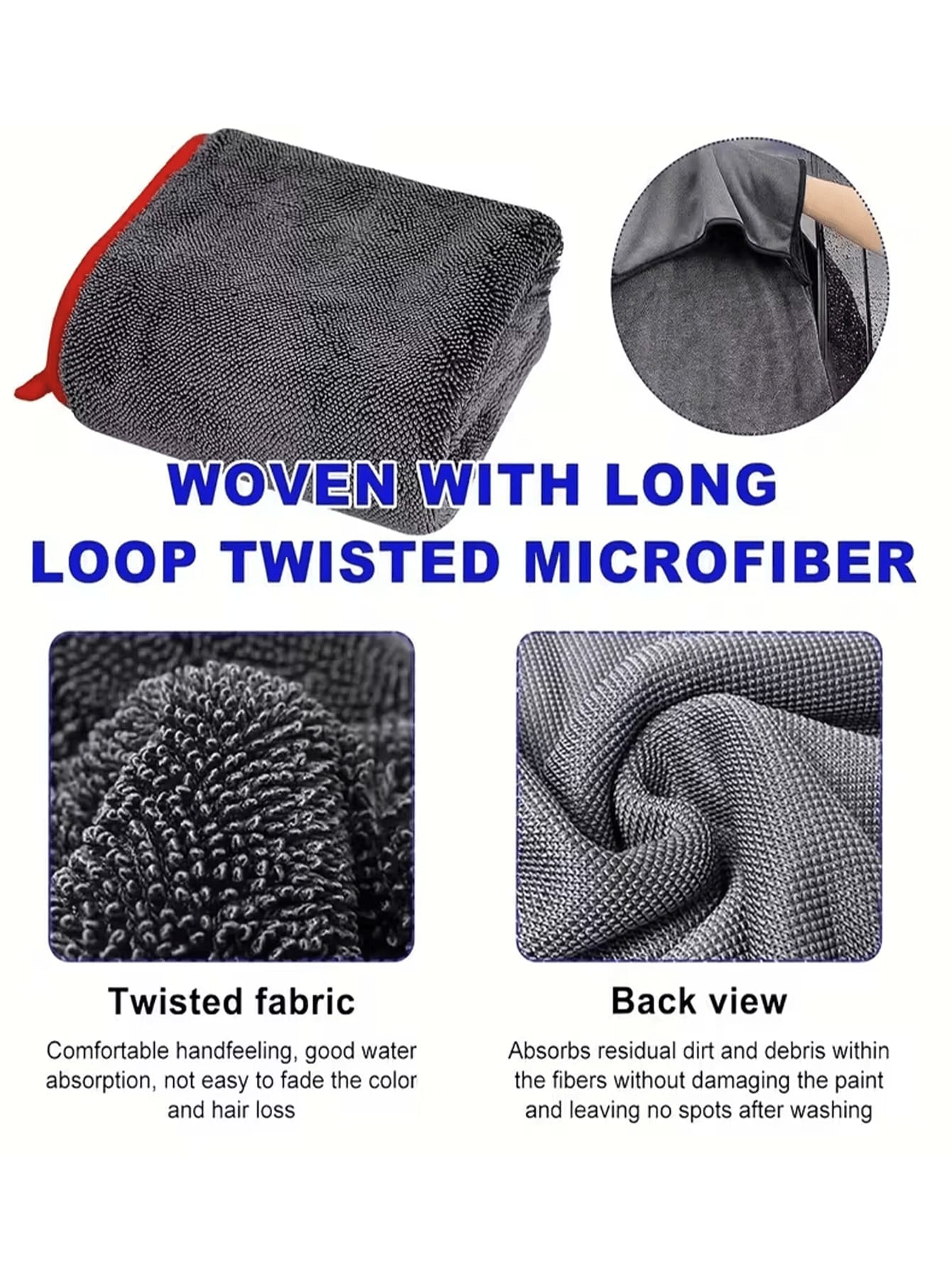Premium Ultra-Fine Microfiber Car Cleaning Towel – Lint-Free, Chemical-Free, Ultra-Soft Car Detailing Cloth, Scratch-Free Cleaning, Drying And Polishing – Durable Car Care Accessory