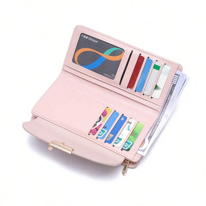 PRETTYZYS Long Leaf Metal Buckle Folding Zipper Multifunctional Wallet Fashion Printed Large Capacity Women's Wallet Clutch Purse Business Travel Valentine's Day Gift For Her For Women Wallet Purse Wa