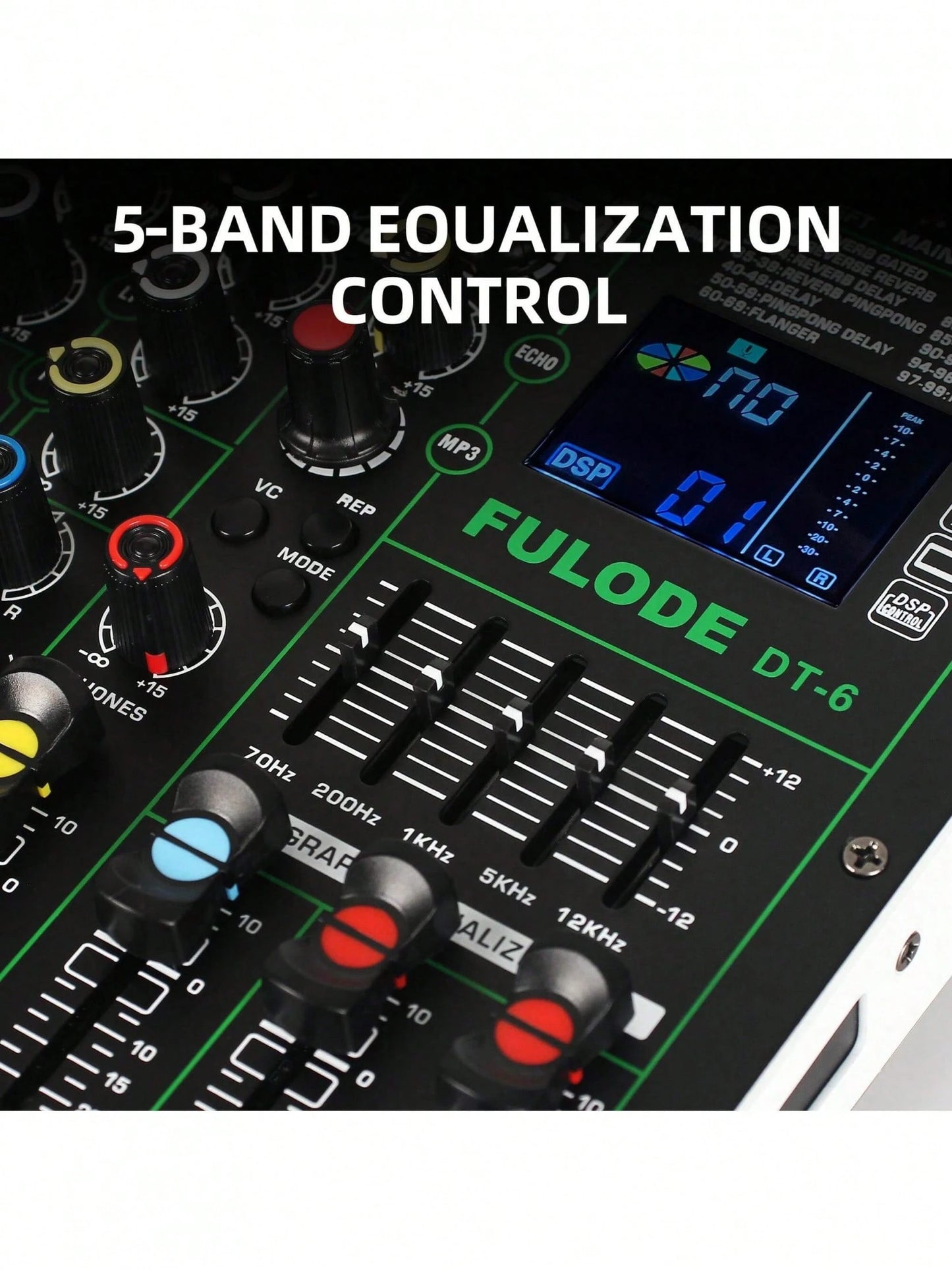 Professional DJ Audio Mixer, 4/6-Channel Sound Mixing Board With 99 DSP Effects, Wireless, 48V Phantom Power, Vocal Removal, For Live Streaming And Recording