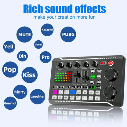 Professional Podcast DJ Equipment Bundle Kit: Live Sound Card, Audio Mixer For Console Recording, Microphone Stand – Full Music Studio Setup With 1 Mics For PC, Phone Gaming & Karaoke Streaming And Co