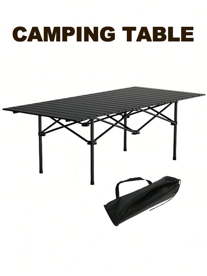 Protable Camping Table With Aluminum Table Top, Stable Structure Outdoor Folding Table, Beach Foldable Table, Quickly Unfold Picnic Table, Camping Essentials, Great For Camping, Tailgating, Grilling