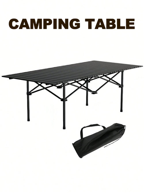 Protable Camping Table With Aluminum Table Top, Stable Structure Outdoor Folding Table, Beach Foldable Table, Quickly Unfold Picnic Table, Camping Essentials, Great For Camping, Tailgating, Grilling