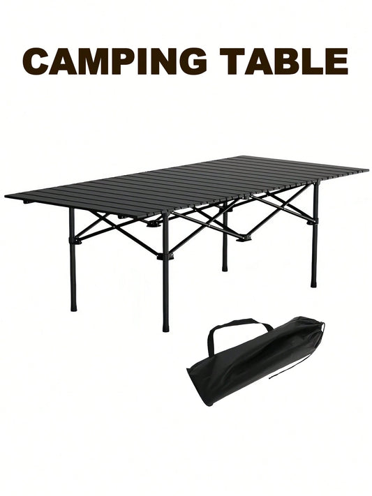 Protable Camping Table With Aluminum Table Top, Stable Structure Outdoor Folding Table, Beach Foldable Table, Quickly Unfold Picnic Table, Camping Essentials, Great For Camping, Tailgating, Grilling
