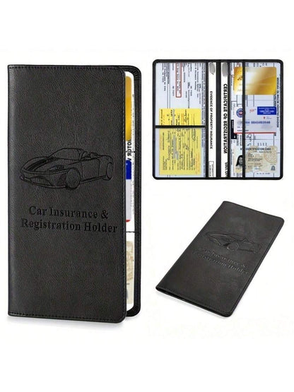 PU Leather Car Registration & Insurance Card Holder, Car Registration & Insurance Card Holder, Car Document Storage Box Glove Box Organizer Car Insurance Folder, Unisex Car Glove Box Organizer- Pink