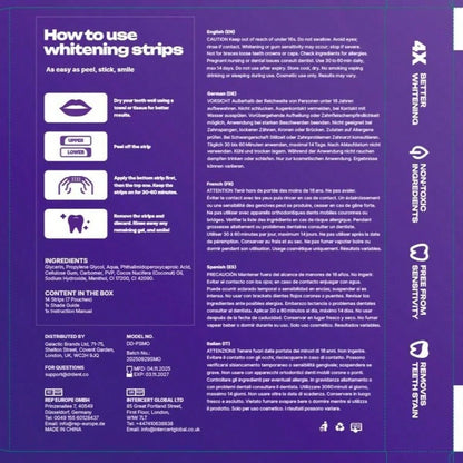 Purple Teeth Whitening Strips- Sa.Fe For Enamel- Non Sensitive Teeth Whitening- Peroxide-Free