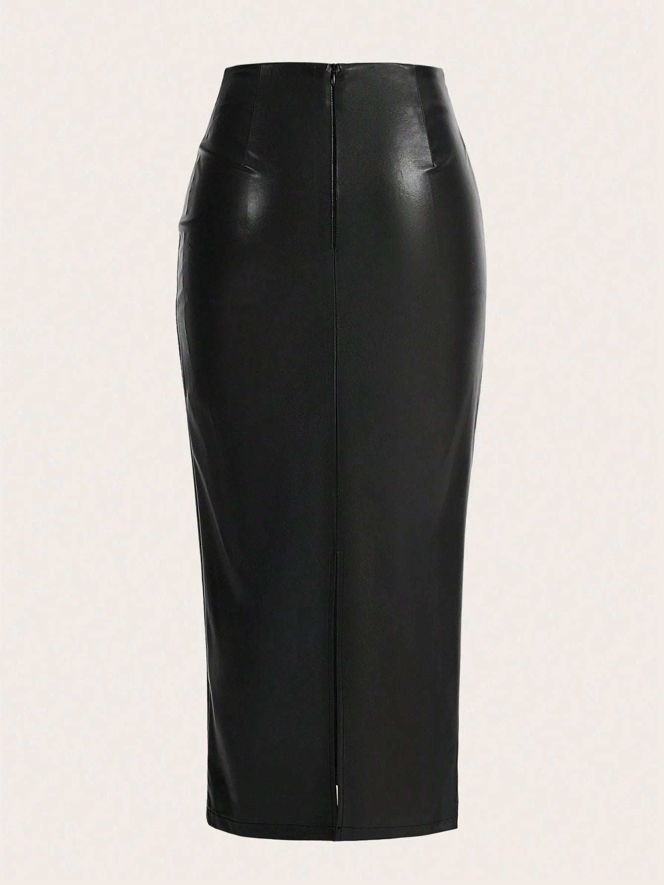 Qadelle Women's Solid Color Pu Leather Skirt Women Fall For Women