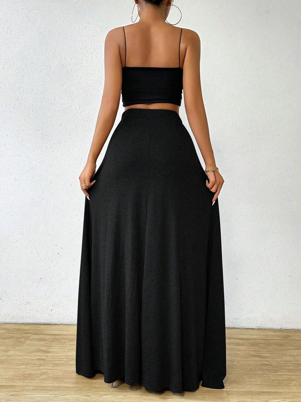 Rafferiza Women's Solid Color Simple Daily Wear Skirt Fall