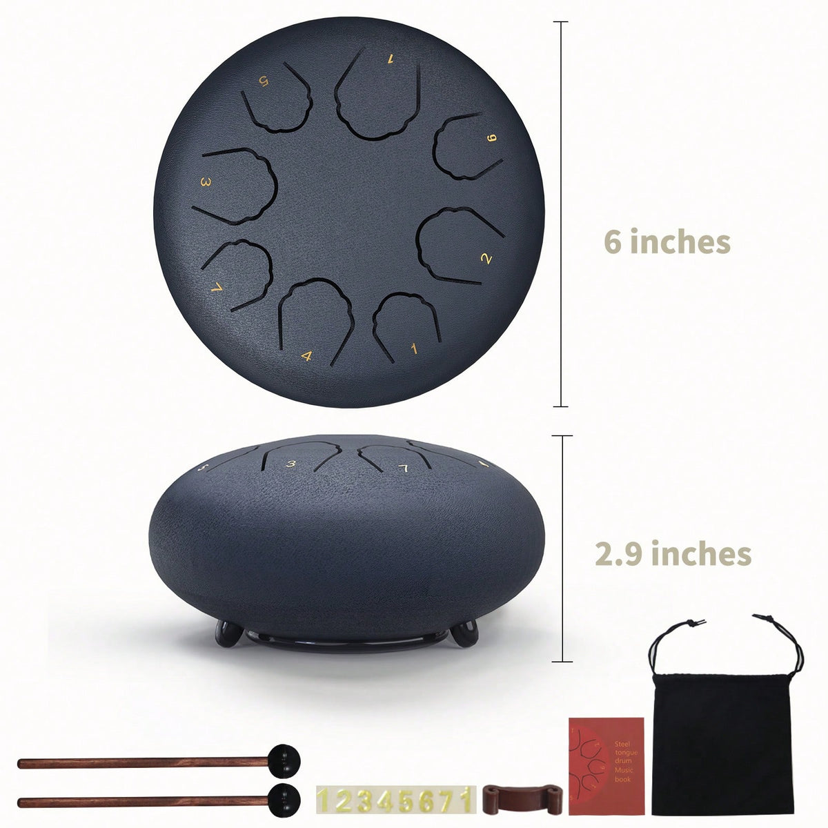 Rain Drum For Outside Garden, 6 Inches 8 Notes Steel Tongue Drum Rain Chime, Chakra Drum For Rain, Rain Drum For Outside Garden When It Rains, Drumsticks Adults Gift Sound Healing