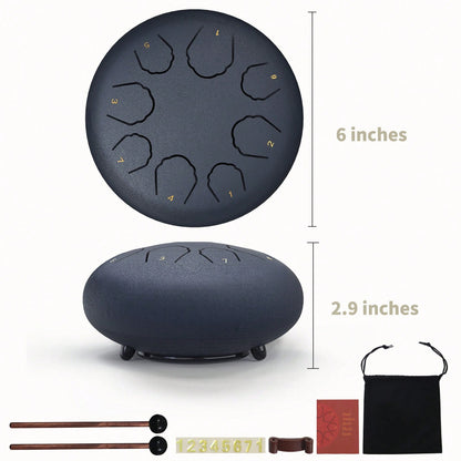 Rain Drum For Outside Garden, 6 Inches 8 Notes Steel Tongue Drum Rain Chime, Chakra Drum For Rain, Rain Drum For Outside Garden When It Rains, Drumsticks Adults Gift Sound Healing