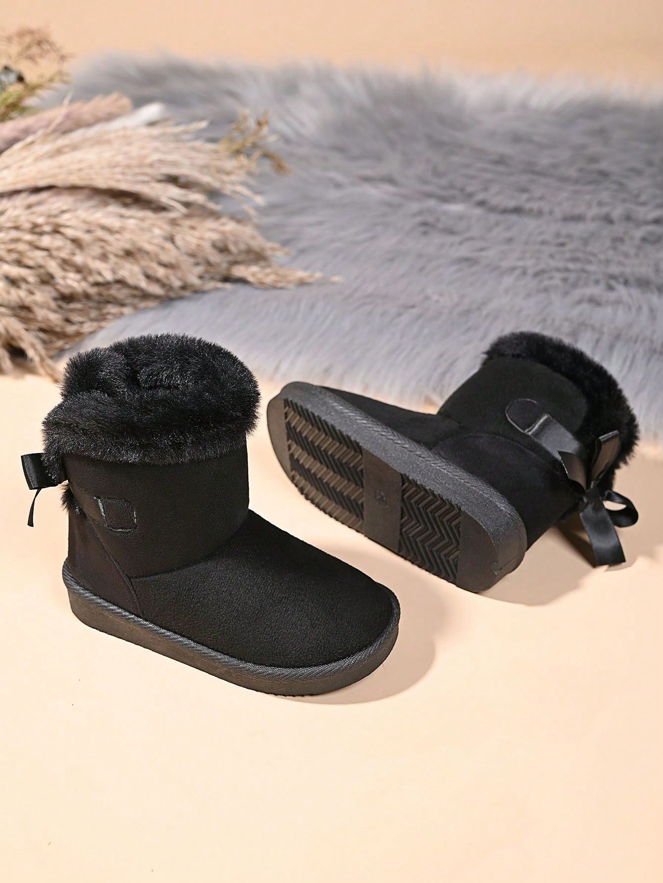 (Recommend Buying One Size Up From Your Usual Size) New Winter Warm Baby Boots, Fashion Anti-Slip Soft Bottom Ankle Boots, Girls Snow Boots, Thick Boots, Plush Shoes