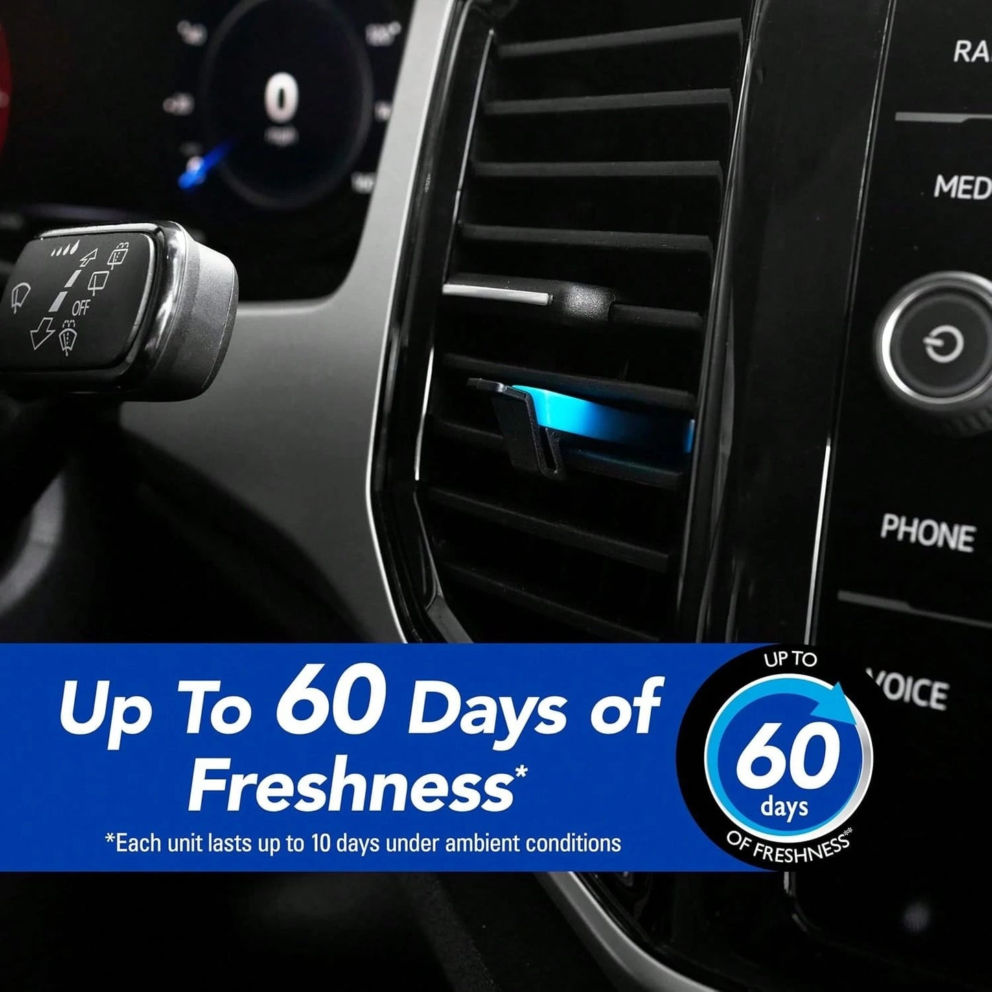 Refresh Your Car Air Freshener Vent Sticks, New Car/ Cool Breeze Scent, 6 Pack, Dual Scent Car Vent Sticks