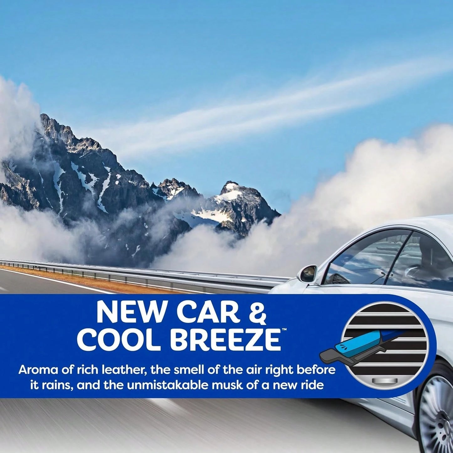 Refresh Your Car Air Freshener Vent Sticks, New Car/ Cool Breeze Scent, 6 Pack, Dual Scent Car Vent Sticks