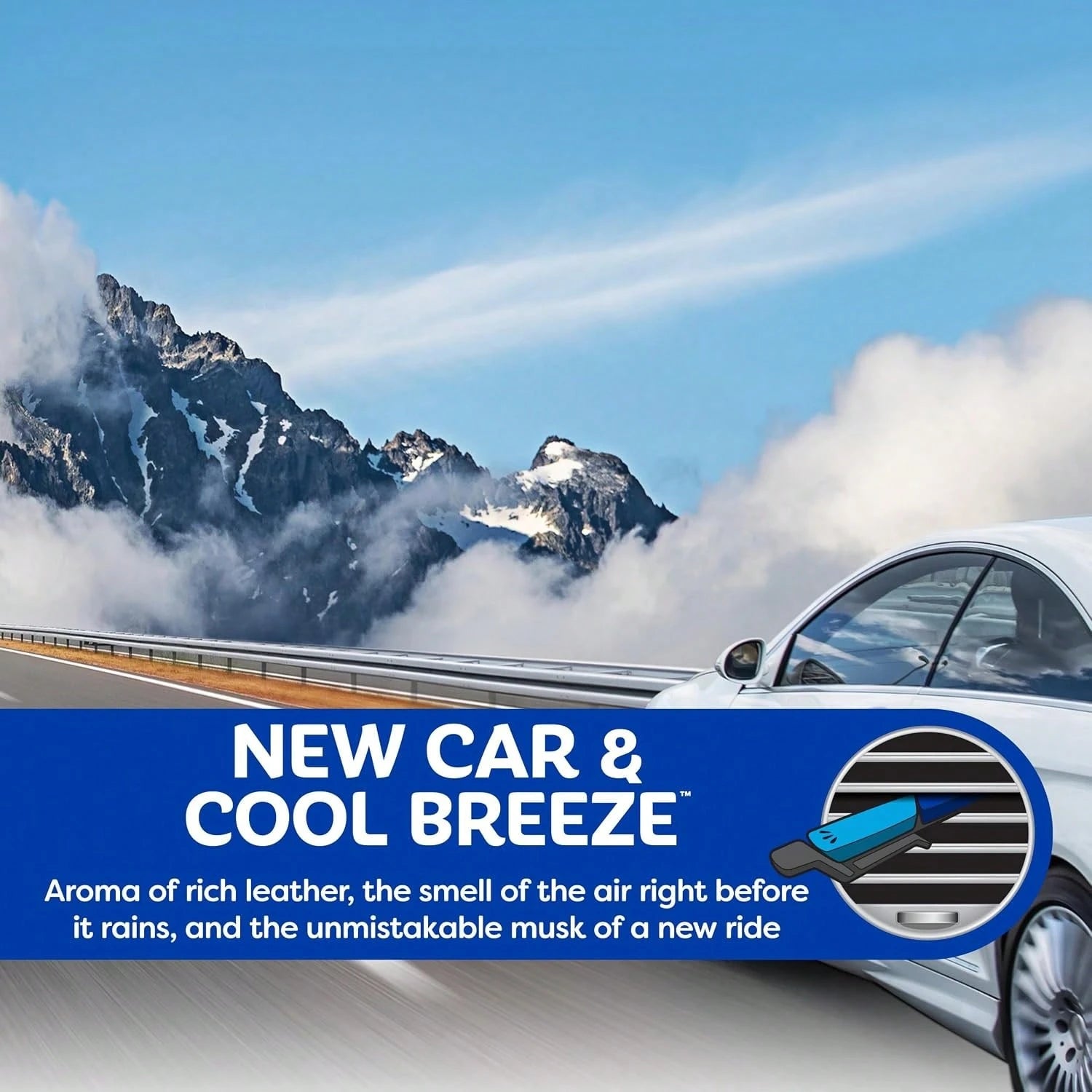 Refresh Your Car Air Freshener Vent Sticks, New Car/ Cool Breeze Scent, 6 Pack, Dual Scent Car Vent Sticks
