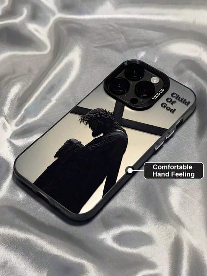 Religious 1pc Jesus, Son Of God, Pattern Independent Electroplated Button IMD Anti-Drop Phone Case Compatible With IPhone 11/13/14/15/16/13 Promax/14 Promax/15 Promax/16 Promax,Etc.