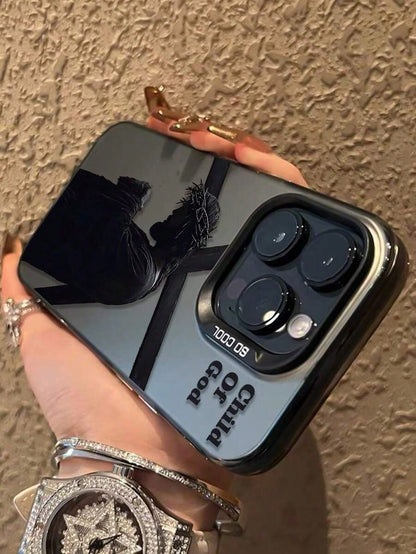 Religious 1pc Jesus, Son Of God, Pattern Independent Electroplated Button IMD Anti-Drop Phone Case Compatible With IPhone 11/13/14/15/16/13 Promax/14 Promax/15 Promax/16 Promax,Etc.