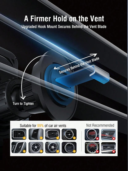 REMAX 15W Wireless Car Charger Phone Mount With Colorful Ambient Light, Infrared Auto-Open & Auto-Clamping, One-Touch 90° Rotation, Stable Vent Hook, Fits 4.0–7.2 In Phones & Cases, Car Accessories, C