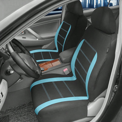 REMAX 9pcs Polyester Fabric Car Seat Covers, Compatible With Airbags, Universal Fit Seat Cushions, Car Accessories, New Design For Women
